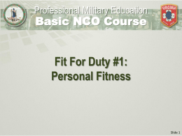 Fit for Duty #1: Personal Fitness Course