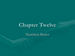 Ch. #12: Nutrition Basics