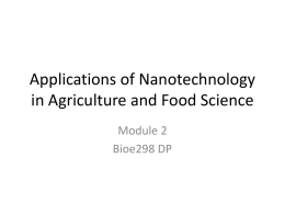 Applications of Nanotechnology in Agriculture and Food Science