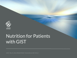 Nutrition for Patients with GIST