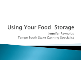 Using Your Food Storage