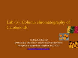 Lab (3): Column chromatography of Carotenoids