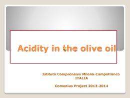 Acidity in the olive oil