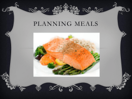 Planning Meals/Special Diets