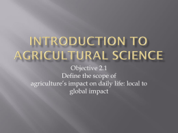 Introduction to Agricultural Science