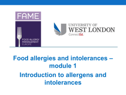 Food allergies and intolerances