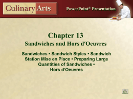 Chapter 13 — Sandwiches and Hors d¢Oeuvres