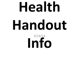 Health Handout Info