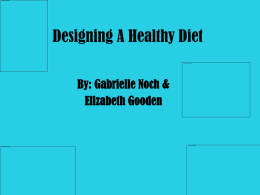 Designing A Healthy Diet