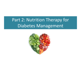 Nutrition Therapy for Diabetes - New Hanover Regional Medical