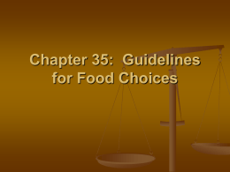 Chapter 35: Guidelines for Food Choices