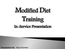 Modified Diet Training In-Service Presentation