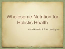 Wholesome Nutrition for Holistic Health