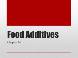Food Additives power point Chapter 24