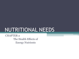 NUTRITIONAL NEEDS - River Mill Academy