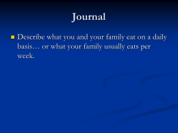 Dietary Guidlines - Family and Consumer Sciences