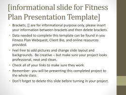 HSCII Fitness Plan Student Created PowerPoint