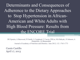 Determinants and Consequences of Adherence to the Dietary