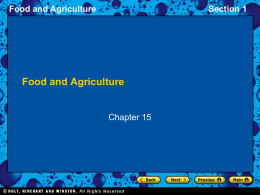 Food and Agriculture Section 1