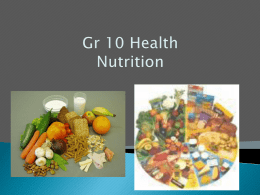 Gr 10 Health Nutrition