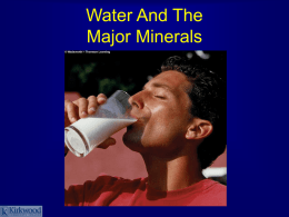 Water and the Major Minerals