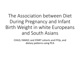 The Association Between Diet During Pregnancy and Infant Birth