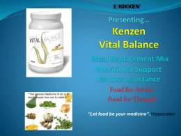 Presenting..Kenzen Vital Balance Meal Replacement Mix