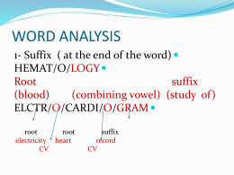Medical terms Suffix and Prefix