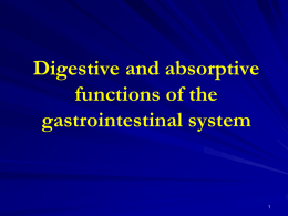 Digestive and absorptive functions of the gastrointestinal system