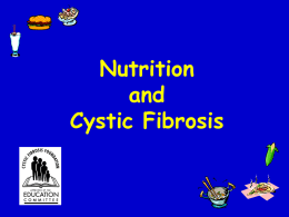 Nutrition and Cystic Fibrosis