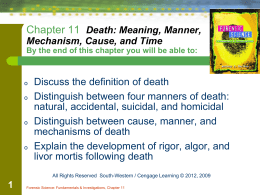Death: Meaning, Manner, Mechanism, Cause, and Time PowerPoint