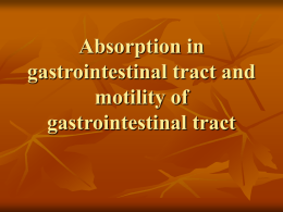Absorption in gastrointestinal tract and motility of gastrointestinal