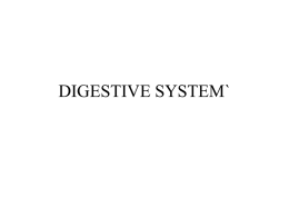 DIGESTIVE SYSTEM