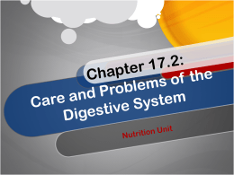 Chapter 17.2: Care and Problems of the Digestive System