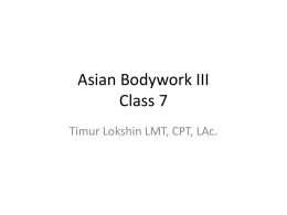 Asian Bodywork III Class 7