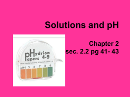 solution and ph