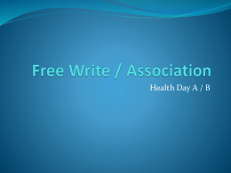 Free Write / Association