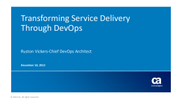Transforming Service Delivery Through DevOps
