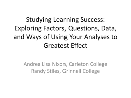 student success and learning success