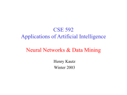 CSE 592: Data Mining