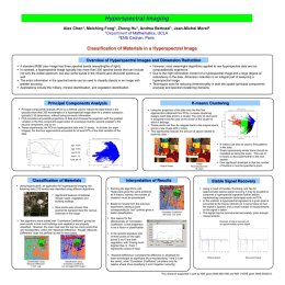 Classification of Materials in a Hyperspectral Image Overview of