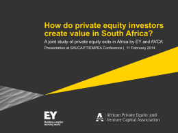 How do private equity investors create value in South Africa?