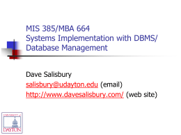 MIS 301- Database