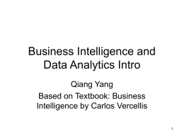 Business Intelligence: Intro