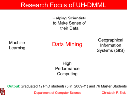 UH-DMML Research Overview - Department of Computer Science