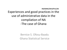 Experiences and good practices in the use of administrative data in