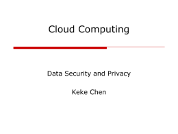 Cloud data security and privacy