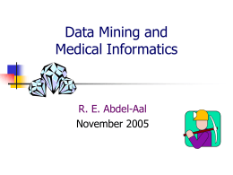 Data Mining Applications in Medical Informatics