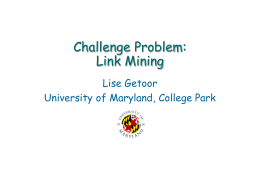 link mining - University of Maryland