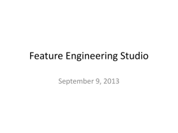 Feature Engineering Studio